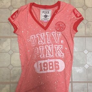 (167) Pink splatter tee